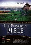 NKJV - Charles Stanley Life Principles Bible Burgundy Bonded Leather