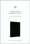 ESV Large-Print Compact Bible Leather-look, Charcoal with Crown design