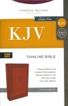 KJV Comfort Print Thinline, Thumb Index, Crimson Leathersoft
