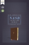 NASB, Thinline Bible, Leathersoft, Brown, Red Letter, 1995 Text, Thumb Index, Comfort Print 