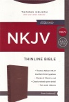 NKJV Thinline Bible:  Brown Leathersoft