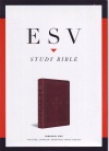 ESV Study Bible, Personal Size, Crimson TruTone, Engraved Cross Design