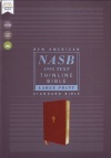 NASB Large Print Thinline Bible, Red Letter, Brown soft leather