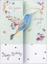 Birthday Card - Hummingbird & Blooms; Ladies Birthday Card