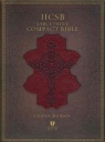 HCSB Large Print Compact Bible, Cross Design, Brown Imitation Leather