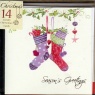 Christmas Cards - Seasons Greetings Stockings - Box of 14 - CMS